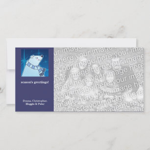 Cartoon Polar Beer Holiday Feestdagenkaart