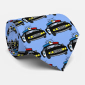 Cartoon Politieauto Stropdas (Opgerold)