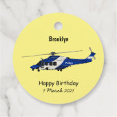 Cartoon politieluchtschroefvliegtuigen bedankjes labels (Achterkant)