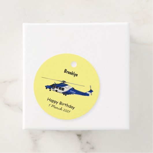 Cartoon politieluchtschroefvliegtuigen bedankjes labels (In situ)