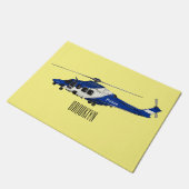 Cartoon politieluchtschroefvliegtuigen deurmat (Schuin)