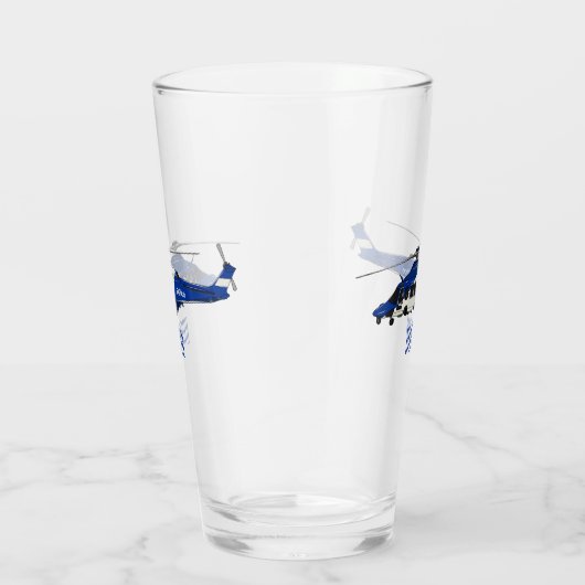 Cartoon politieluchtschroefvliegtuigen glas (Rechts)