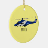 Cartoon politieluchtschroefvliegtuigen keramisch ornament (Rechts)