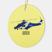 Cartoon politieluchtschroefvliegtuigen keramisch ornament (Links)