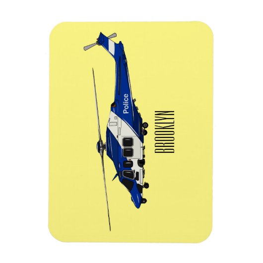 Cartoon politieluchtschroefvliegtuigen magneet (Verticaal)