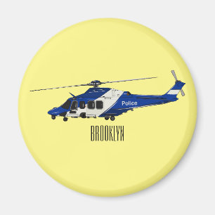 Cartoon politieluchtschroefvliegtuigen magneet