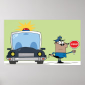 Cartoon politieman poster (Voorkant)