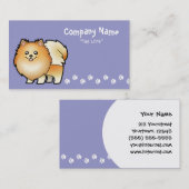 Cartoon Pomeranian Visitekaartje (Voorkant / Achterkant)