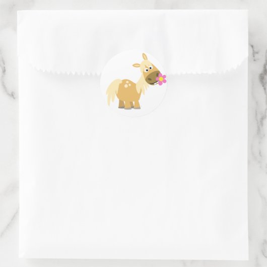 Cartoon Pony et autocollant Flower (Sac)