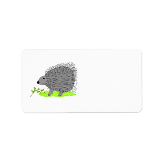 Cartoon Porcupine Etiket (Voorkant)
