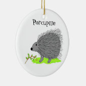 Cartoon Porcupine Keramisch Ornament (Rechts)