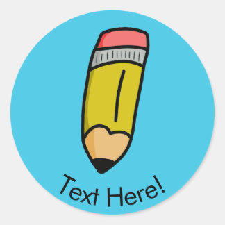 Cartoon potlood ronde sticker