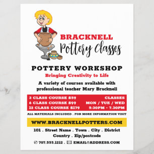Cartoon Potter, pottenklassen, potten omkeren Flyer