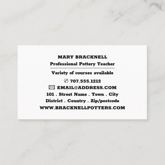 Cartoon Potter, Potteriekassen, Potters Visitekaartje (Achterkant)