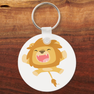 Cartoon Pouncing Lion sleutelhanger