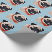 Cartoon Pug Cadeaupapier (Hoek)