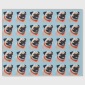 Cartoon Pug Cadeaupapier (Vlak)