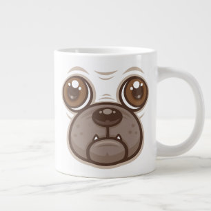 Cartoon Pug Mok Kop Hondengezicht