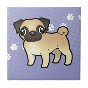Cartoon Pug Tegeltje