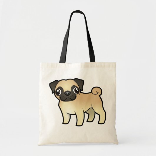 Cartoon Pug Tote Bag (Voorkant)