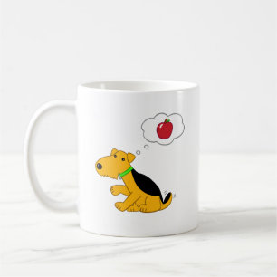 Cartoon Puppy Dog Denking of a Apple Koffiemok