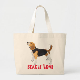 Cartoon Puppy Hondenliefhebber Cute Beagle Large T Grote Tote Bag