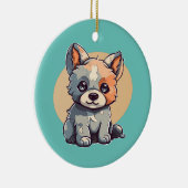 CARTOON PUPPY KERAMISCH ORNAMENT (Rechts)