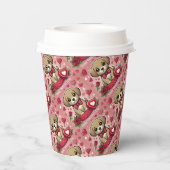 Cartoon puppy met Valentijnsdag harten Papieren Bekers (Achterkant)