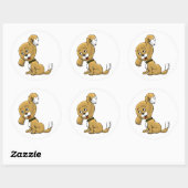 Cartoon Puppy Ronde Sticker (Vel)