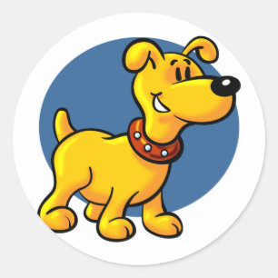Cartoon puppy ronde sticker
