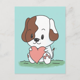 Cartoon Puppyl Met Een Hart Briefkaart