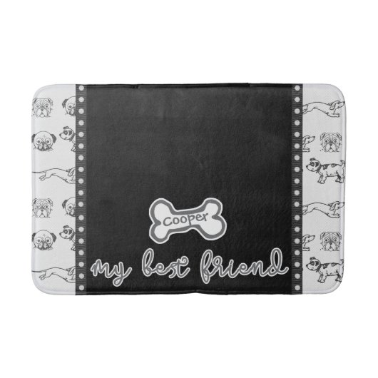 Cartoon Pups Pet Medium Bath Mat (Voorkant)