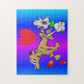 Cartoon Puzzle: hond en kat Legpuzzel (Verticaal)