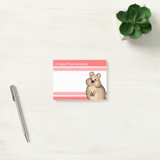 Cartoon Quokka Cute Design for Dierenvriend Post-it® Notes (Kantoor)