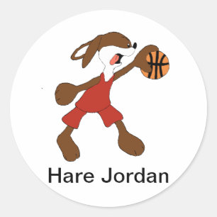 Cartoon Rabbit Michael Jordan Fan Ronde Sticker