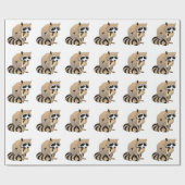 Cartoon Raccoon Cadeaupapier (Vlak)