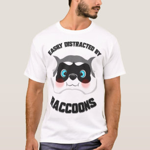 Cartoon Raccoon Dierengeschenk voor Prullenbak Pan T-shirt