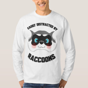 Cartoon Raccoon Dierengeschenk voor Prullenbak Pan T-shirt