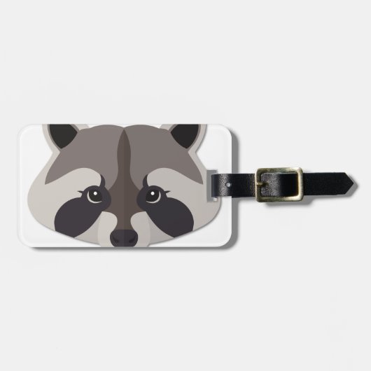 Cartoon Raccoon Head Bagagelabel (Voorkant horizontaal)