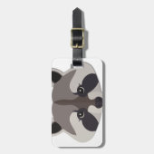 Cartoon Raccoon Head Bagagelabel (Voorkant verticaal)