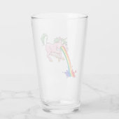 Cartoon Rainbow Unicorn Glas (Achterkant)