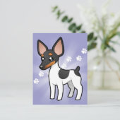 Cartoon Rat Terrier/Speelgoed Fox Terrier Briefkaart (Staand voorkant)