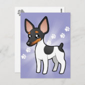 Cartoon Rat Terrier/Speelgoed Fox Terrier Briefkaart (Voorkant / Achterkant)