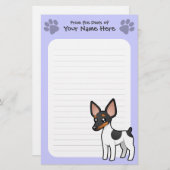 Cartoon Rat Terrier/Speelgoed Fox Terrier Briefpapier (Voorkant / Achterkant)