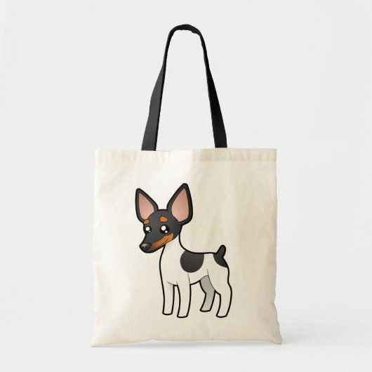 Cartoon Rat Terrier/Speelgoed Fox Terrier Tote Bag (Voorkant)