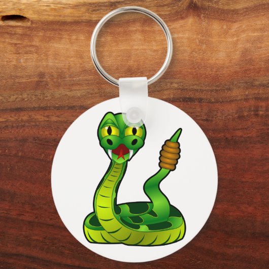 Cartoon Rattlesnake Sleutelhanger (Voorkant)