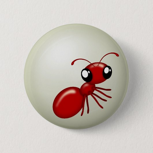 Cartoon Red Ant Button (Voorkant)