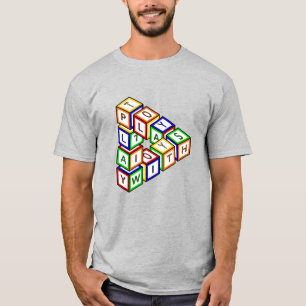 Cartoon Red Blue Yellow Green Speelgoed Blokken Ar T-shirt
