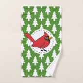 Cartoon Red Cardinal (Serviette à main)