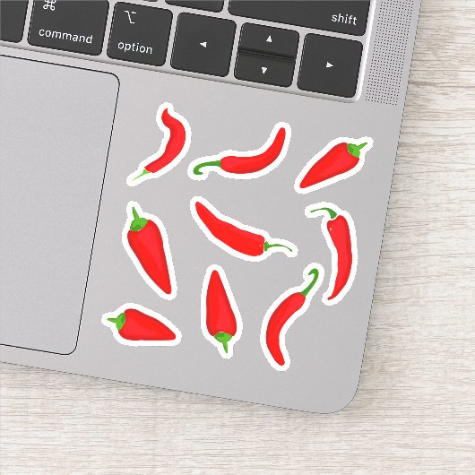 Cartoon Red Chili Peppers Sticker (Detail)